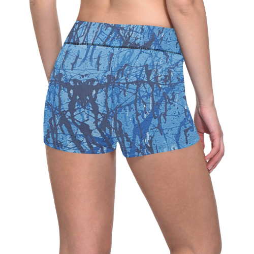 Blue splatters Women's All Over Print Short Leggings (Model L28)