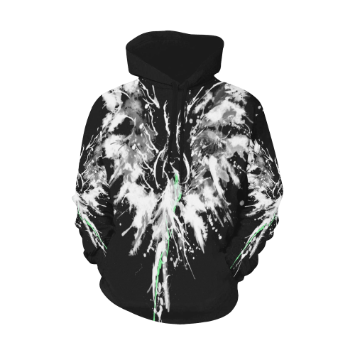 Phoenix - Abstract Painting Bird White 1 All Over Print Hoodie for Men/Large Size (USA Size) (Model H13)