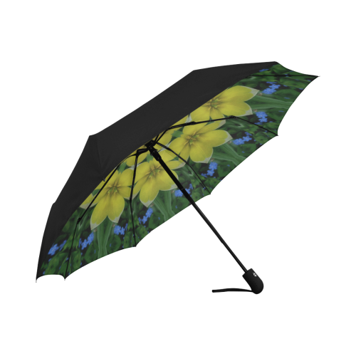 fantasy plumeria decorative real and mandala Anti-UV Auto-Foldable Umbrella (Underside Printing) (U06)
