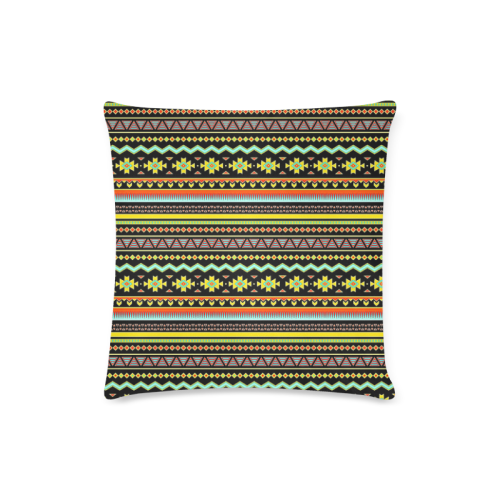 bright tribal Custom Zippered Pillow Case 16"x16" (one side)