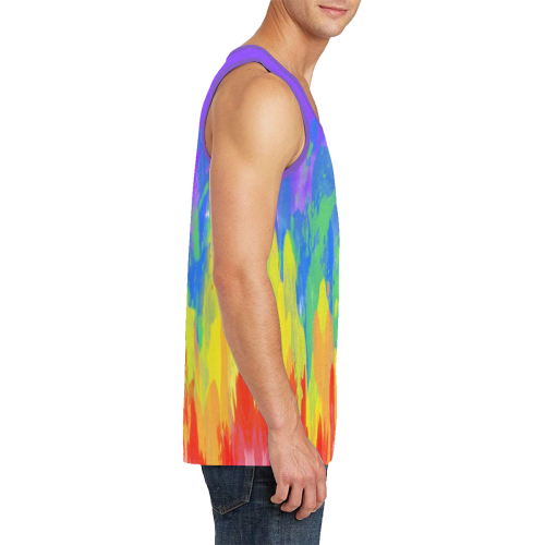 Flames Paint Abstract Purple Men's All Over Print Tank Top (Model T57)