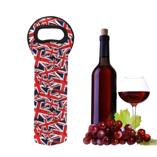 Union Jack British UK Flag Neoprene Wine Bag