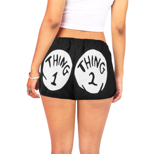 Thing 1and2 Shorts Women's All Over Print Relaxed Shorts (Model L19)