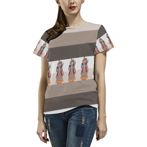 Girl with the Vase All Over Print T-Shirt for Women (USA Size) (Model T40)