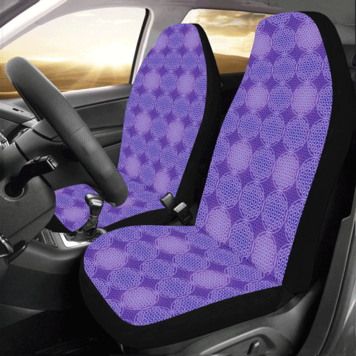FLOWER OF LIFE stamp pattern purple violet Car Seat Covers (Set of 2)