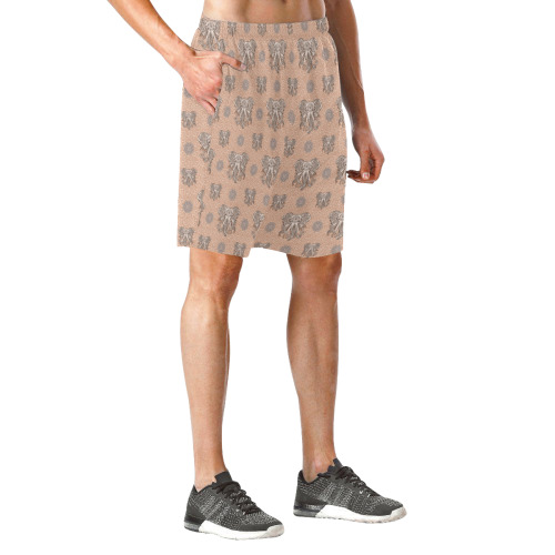 Ethnic Elephant Mandala Pattern Men's All Over Print Elastic Beach Shorts (Model L20)