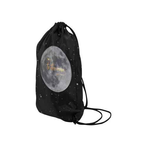 TO THE MOON AND BACK Small Drawstring Bag Model 1604 (Twin Sides) 11"(W) * 17.7"(H)