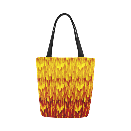 Hot Fire and Flames Illustration Canvas Tote Bag (Model 1657)