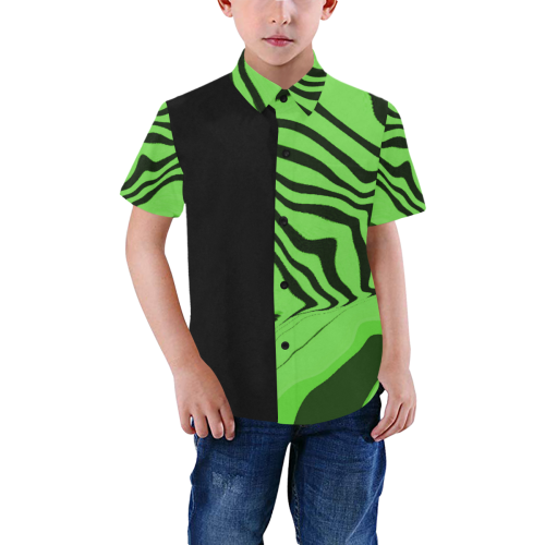 green illusion Boys' All Over Print Short Sleeve Shirt (Model T59)