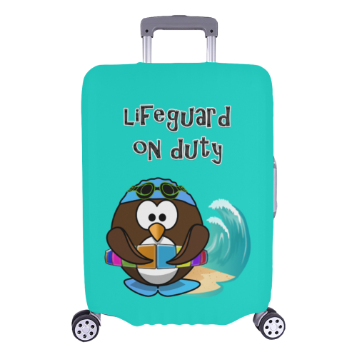 owl lifeguard on duty Luggage Cover/Large 26"-28"