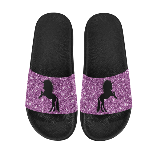 sparkling unicorn lilac by JamColors Women's Slide Sandals (Model 057)