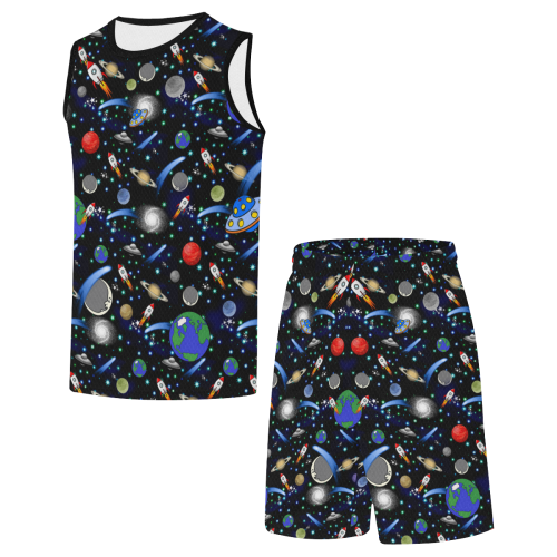 Galaxy Universe - Planets, Stars, Comets, Rockets All Over Print Basketball Uniform