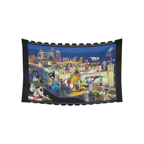 Welcome to Brighton Cotton Linen Wall Tapestry 60"x 40"