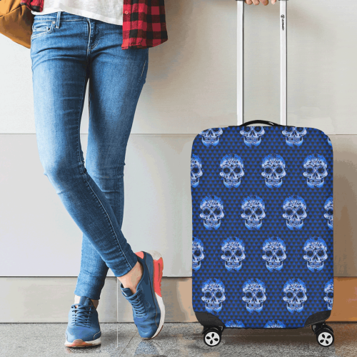 Skull pattern 517 E by JamColors Luggage Cover/Small 18"-21"