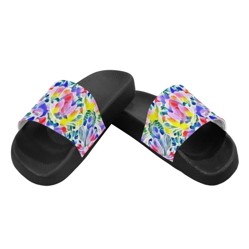 Floral Summer Greetings 1A by JamColors Women's Slide Sandals (Model 057)