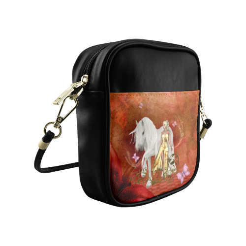 Unicorn with fairy and butterflies Sling Bag (Model 1627)
