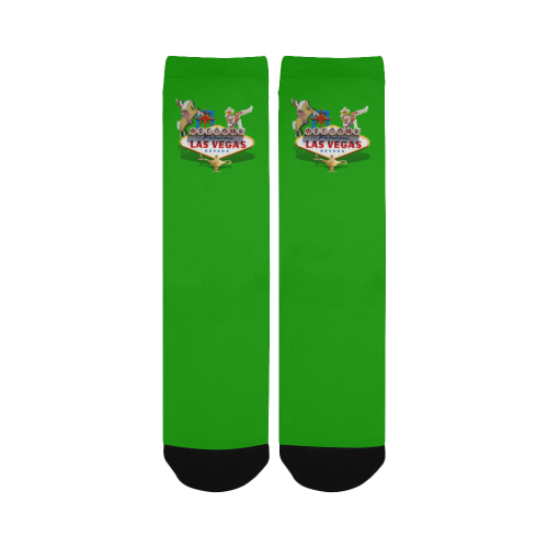 Las Vegas Welcome Sign Green Custom Socks for Women
