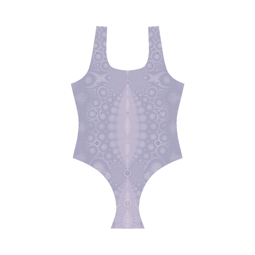 Fractal Ripples Lavender Vest One Piece Swimsuit (Model S04)