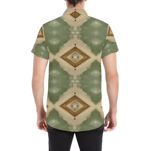 Geometric Camo Men's All Over Print Short Sleeve Shirt/Large Size (Model T53)