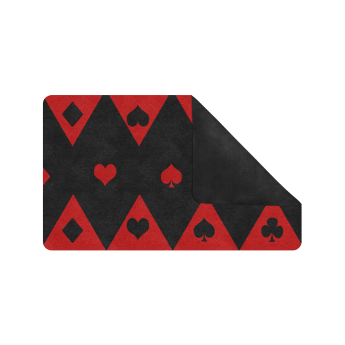 Las Vegas Black Red Play Card Shapes Doormat 30"x18" (Black Base)