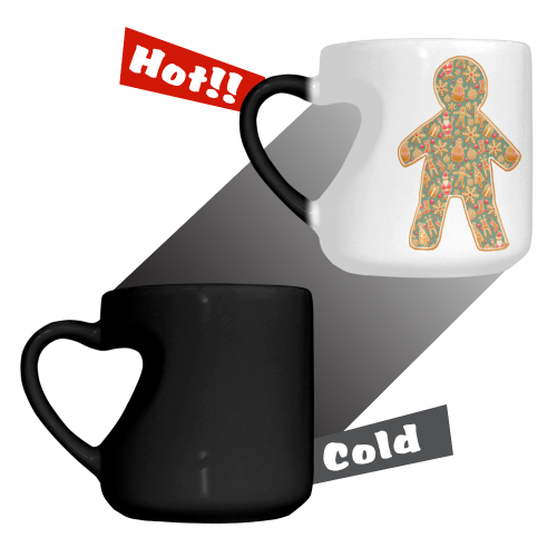 Christmas Gingerbread Man Heart-shaped Morphing Mug