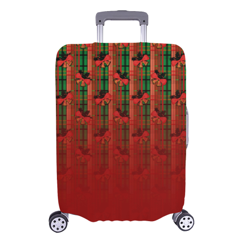 xmas plaid pattern in red and green Luggage Cover/Large 26"-28"