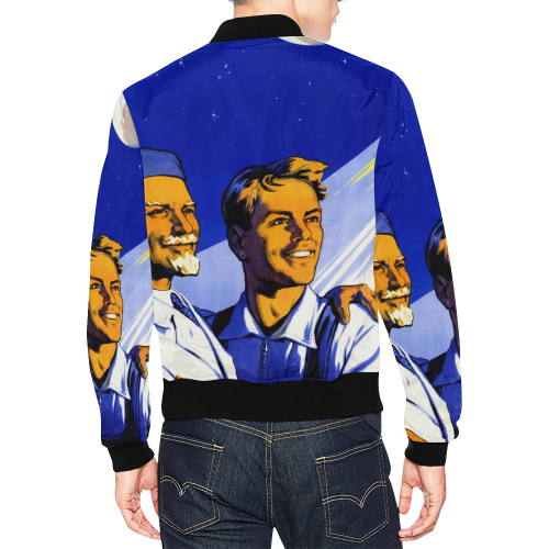 Glory to the workers of Soviet science and technol All Over Print Bomber Jacket for Men/Large Size (Model H19)