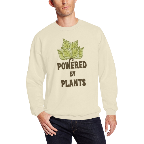 Powered by Plants (vegan) All Over Print Crewneck Sweatshirt for Men/Large (Model H18)