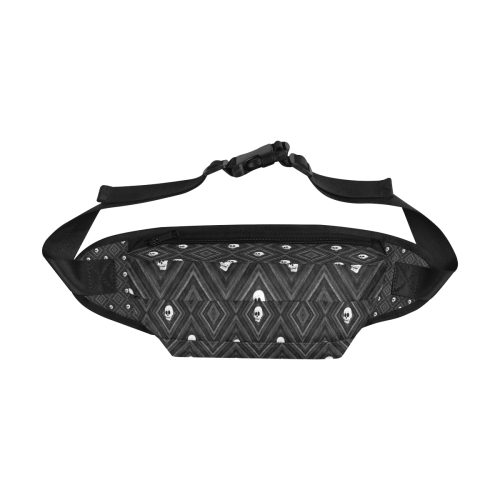 Funny little Skull pattern, B&W by JamColors Fanny Pack/Large (Model 1676)