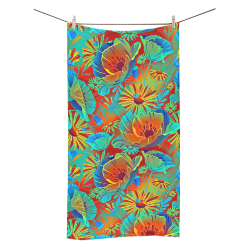 bright tropical floral Bath Towel 30"x56"