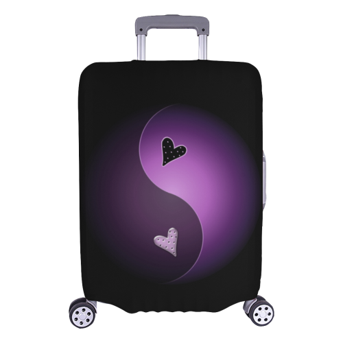 yin yang heart -purple Luggage Cover/Large 26"-28"