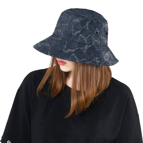 Marble Blue All Over Print Bucket Hat