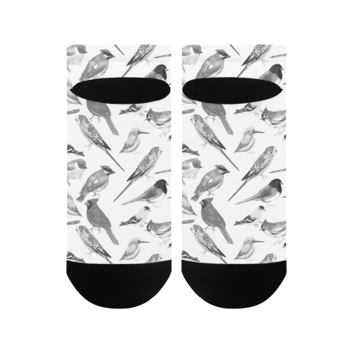 Black and white birds Men's Ankle Socks