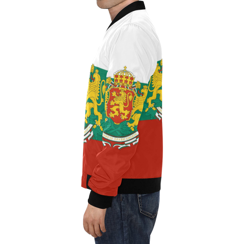Bulgaria Coat of Arms All Over Print Bomber Jacket for Men/Large Size (Model H19)