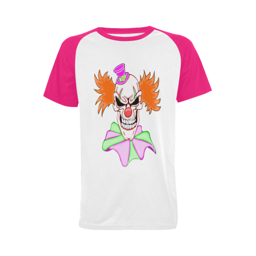 Clown Sugar Skull Pink Men's Raglan T-shirt (USA Size) (Model T11)