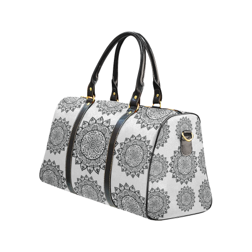 black mandala-grey travel bag New Waterproof Travel Bag/Large (Model 1639)