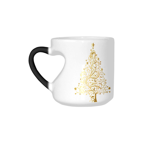 Golden Christmas Tree Heart-shaped Morphing Mug