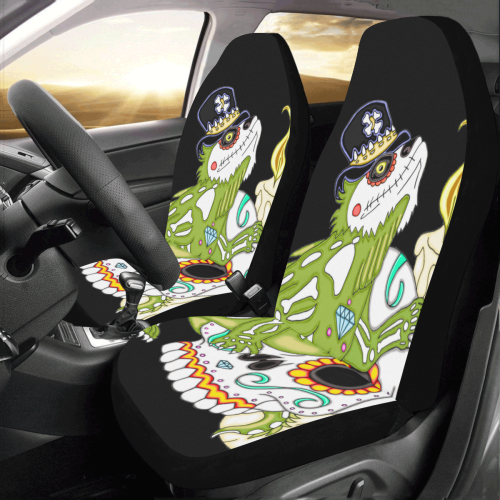 Iguana Sugar Skull Car Seat Covers (Set of 2)