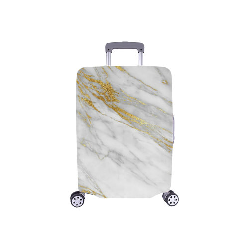 italian Marble, white and gold Luggage Cover/Small 18"-21"