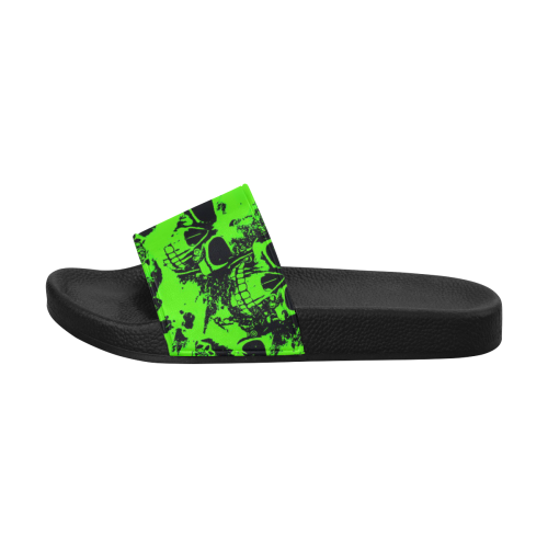 cloudy Skulls black green by JamColors Men's Slide Sandals (Model 057)
