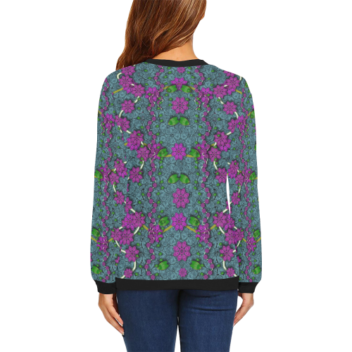 the most beautiful flower forest on earth All Over Print Crewneck Sweatshirt for Women (Model H18)