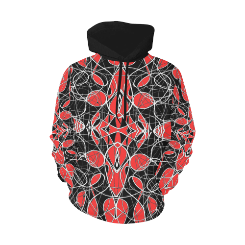 bw fantasy red All Over Print Hoodie for Men (USA Size) (Model H13)