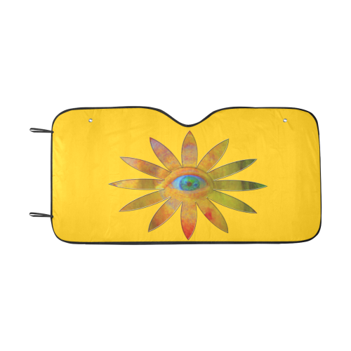 Yellowish Eye Flower Car Sun Shade 55"x30"