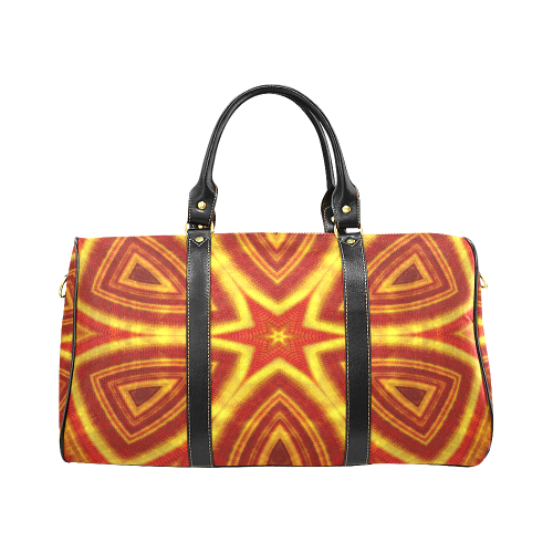 red and gold kaleidoscope New Waterproof Travel Bag/Large (Model 1639)