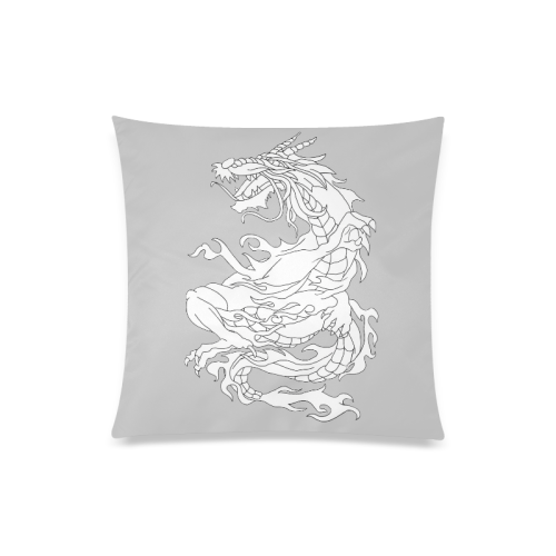 Color Me Chinese Dragon Lt Grey Custom Zippered Pillow Case 20"x20"(Twin Sides)