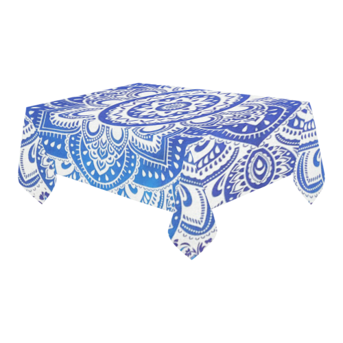 MANDALA LOTUS FLOWER Cotton Linen Tablecloth 60" x 90"