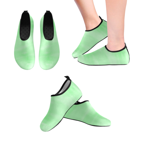 Mint Watercolor Women's Slip-On Water Shoes (Model 056)