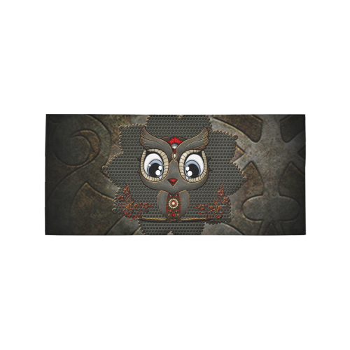 Funny steampunk owl Area Rug 7'x3'3''