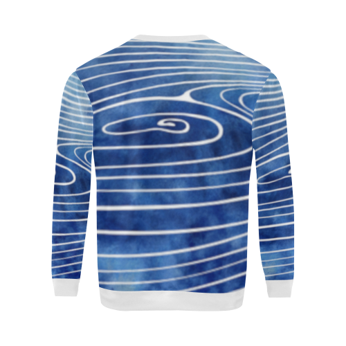 Waves Line All Over Print Crewneck Sweatshirt for Men/Large (Model H18)