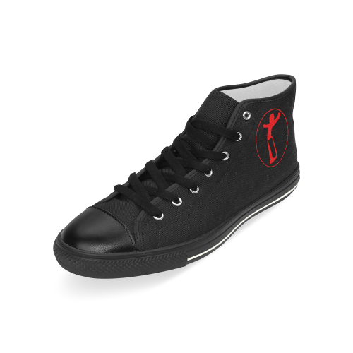 DW The Beginning Blk Red Love Men’s Classic High Top Canvas Shoes (Model 017)